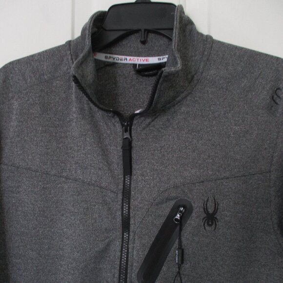 Spyder Active ProWeb Mens L/S Gray Full Zip Apres Ski Sweater NWOT - Size Large* - Picture 2 of 2
